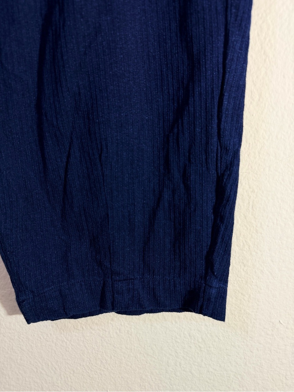 Halara Navy Pleated Tapered Crop Pants XL Cotton NWT - Picture 7 of 8